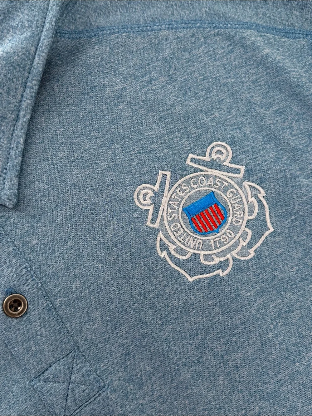 NEW US Coast Guard Polo Shirt Mens XL Blue Short Sleeve Victory Performance Golf - Picture 4 of 9